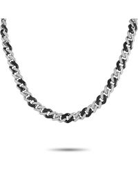 Non-Branded - Lb Exclusive 18k White Gold 2.75ct Diamond Black Curb Chain Necklace Ank-18078 - Lyst