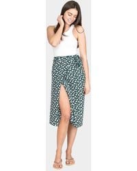 TRUEDAMES - Flower Patterned Beach Cover Up Midi Wrap Skirt 43" X 29" - Lyst