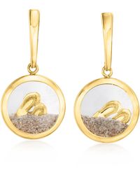 Ross-Simons - Flip-flop And Sand Drop Earrings In 14kt Yellow Gold - Lyst