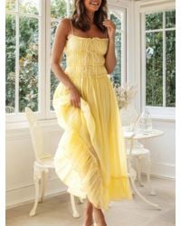 TRUEDAMES - Off Shoulder Knot Pleated Ruffle Hem Dress - Lyst