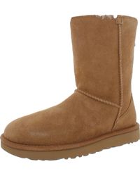 UGG - Classic Short Zip Suede Lined Winter & Snow Boots - Lyst