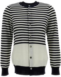 Junya Watanabe - Round Neck Striped Cardigan - Lyst
