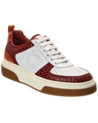 Ferragamo - Cassina Croc-Embossed Leather Sandal - Lyst