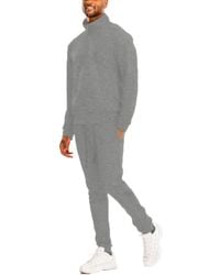 TRUEDAMES - Full Zip Up Solid Track Jacket Set - Lyst