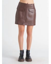 Dex - Faux Leather Mini Skirt - Lyst