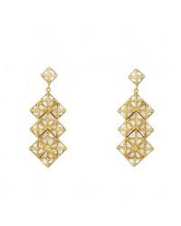 Avenue Chic - Pyramid Mirror Long Earrings - Lyst