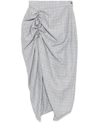 Vivienne Westwood - Check Pattern Skirt With Ruched Detailing And Side Fastening - Lyst