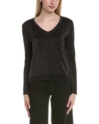 Sofiacashmere - Lurex V-Neck Wool & Cashmere-Blend Sweater - Lyst