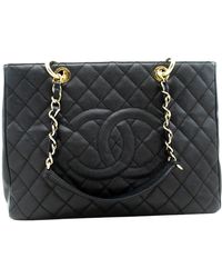 Chanel - Gst (grand Shopping Tote) Leather Shoulder Bag (pre-owned) - Lyst