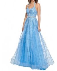Rachel Allan - Glitter Tulle Halter Neck Prom Gown - Lyst