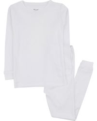 Leveret - Kids Two Piece Cotton Pajamas Neutral Solid Color - Lyst