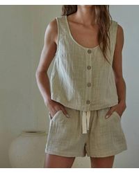 By Together - Woven Cotton Button Down Tank - Lyst