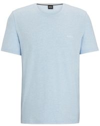 BOSS - Stretch-cotton T-shirt With Embroidered Logo - Lyst