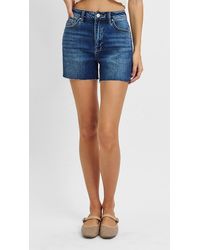 Risen - High Rise Raw Cut Side Slit Shorts - Lyst