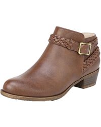LifeStride - Faux Leather Woven Ankle Boots - Lyst