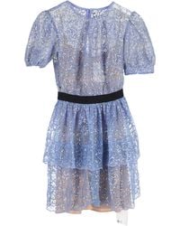 Self-Portrait - Sequined Lace Mini Dress - Lyst