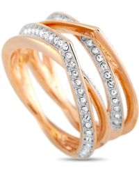Swarovski Rose Gold-tone Crystal Snake Ring in Pink | Lyst