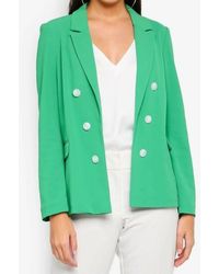 TOPSHOP - Bonded Double Breasted Open Front Jacket - Lyst