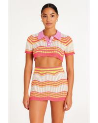 TRUEDAMES - Zig Zag Crochet Two Piece Set - Lyst
