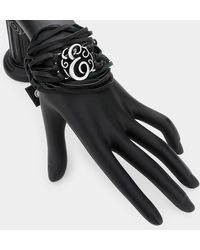 Fashnzfab - E- Initial Monogram Faux Leather Wrap Bracelet, Burnished - Lyst