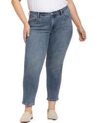 NYDJ - Plus Stella Tapered Medium Wash Ankle Jeans - Lyst