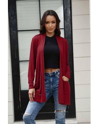 TRUEDAMES - Basic Bae Full Size Open Front Long Sleeve Cardigan With Pockets - Lyst