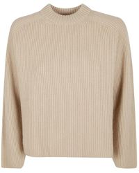 Forte Forte - Boxy Ribbed Knit Sweater With High Round Neckline - Lyst