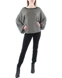 Max Studio - Geometric Pattern Balloon Sleeves Pullover Sweater - Lyst
