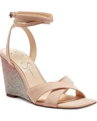 Jessica Simpson - Arlisa 2 Faux Suede Ankle Strap Wedge Sandals - Lyst