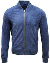Infinity Leather - Retro Goat Suede Varsity Leather Bomber Jacket-Athens - Lyst