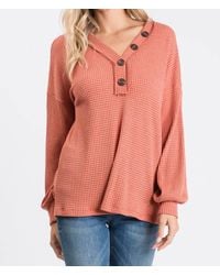 Hailey & Co - Long Sleeve Waffle Top - Lyst