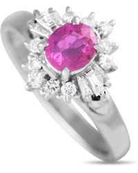 Non-Branded - Lb Exclusive Platinum 0.24ct Diamond And Ruby Ring Mf27-041924 - Lyst