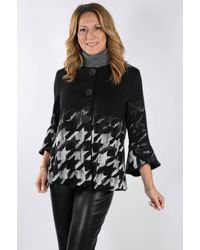 FRANK LYMAN - Gwendolyn Houndstooth Knit Jacket - Lyst