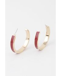 Fashnzfab - Solid Lined Hoop Earrings - Lyst
