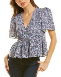 CELINA MOON - Surplice Blouse - Lyst