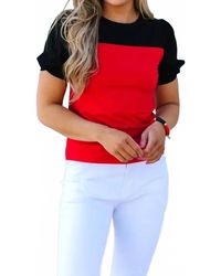 Michelle Mcdowell - Short Puff Sleeves Blakeley Top - Lyst