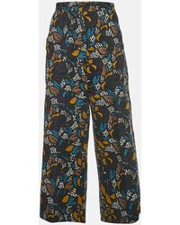 Max Mara - S'Max Mara Multicolour Cotton Blend Wide Leg Trousers M/Waist - Lyst