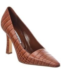 Manolo Blahnik - Moira 105 Croc-Embossed Leather Pump - Lyst