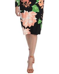 Maggy London - Floral Print Midi Sheath Dress - Lyst