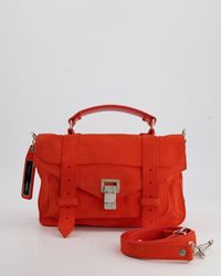 Proenza Schouler - Coral Suede Ps1 Shoulder Bag With Silver Hardware - Lyst