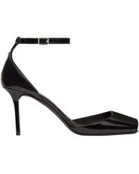 Courreges - Patent Leather Peep Toe Ankle Strap Pumps - Lyst
