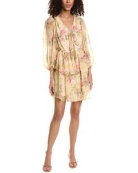 Ted Baker - Printed Tie-front Mini Dress - Lyst