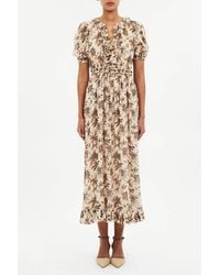 Ulla Johnson - Rosamunde Puff Sleeve Floral Midi Dress - Lyst