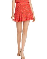 Aqua - Floral Short Mini Skirt - Lyst