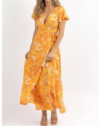 Sugarlips - Honey Rust Wrap Maxi Dress - Lyst