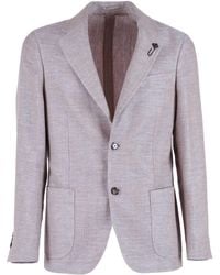 Lardini - Roma Jacket Virgin Wool Linen Single Breasted - Lyst