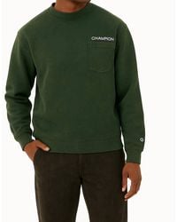 Champion - Washed Pocket Crewneck Sweatshirt - Lyst
