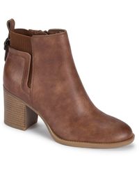 BareTraps - Rhoslyn Faux Leather Almond Toe Ankle Boots - Lyst