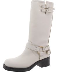 Steve Madden - Axelle Leather Block Heel Mid-Calf Boots - Lyst