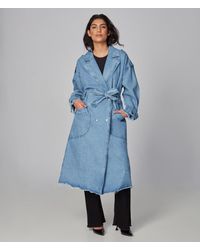 Denim Trench Coats for Women - Up to 80% off | Lyst